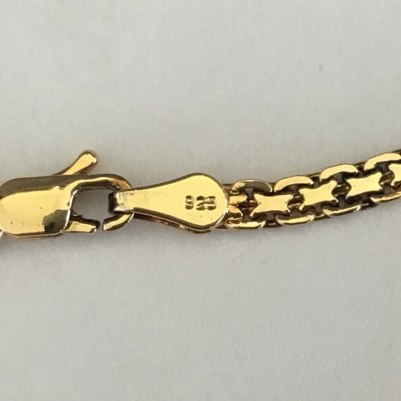 Necklace 18k Gold over 925 Sterling Ruby & Diamond Look Cubic Zirconia Prong Set - Picture 7 of 9